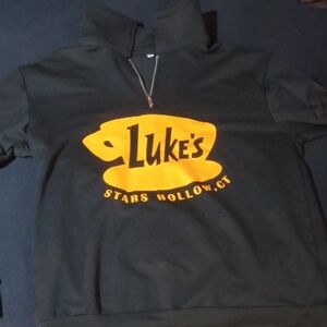 Luke's Stars Hollow Zip Mockneck Sweatshirt - Black & Yellow